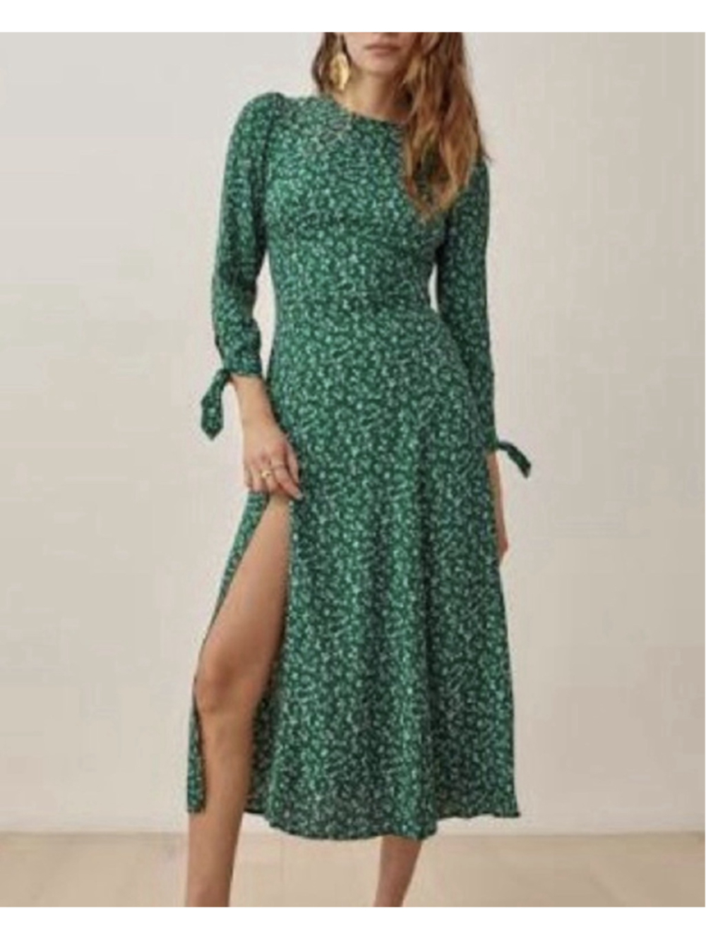 Reformation Zelda Maxi Dress in Rosemarie Floral Sz 4 Green Back Cut Out Boho